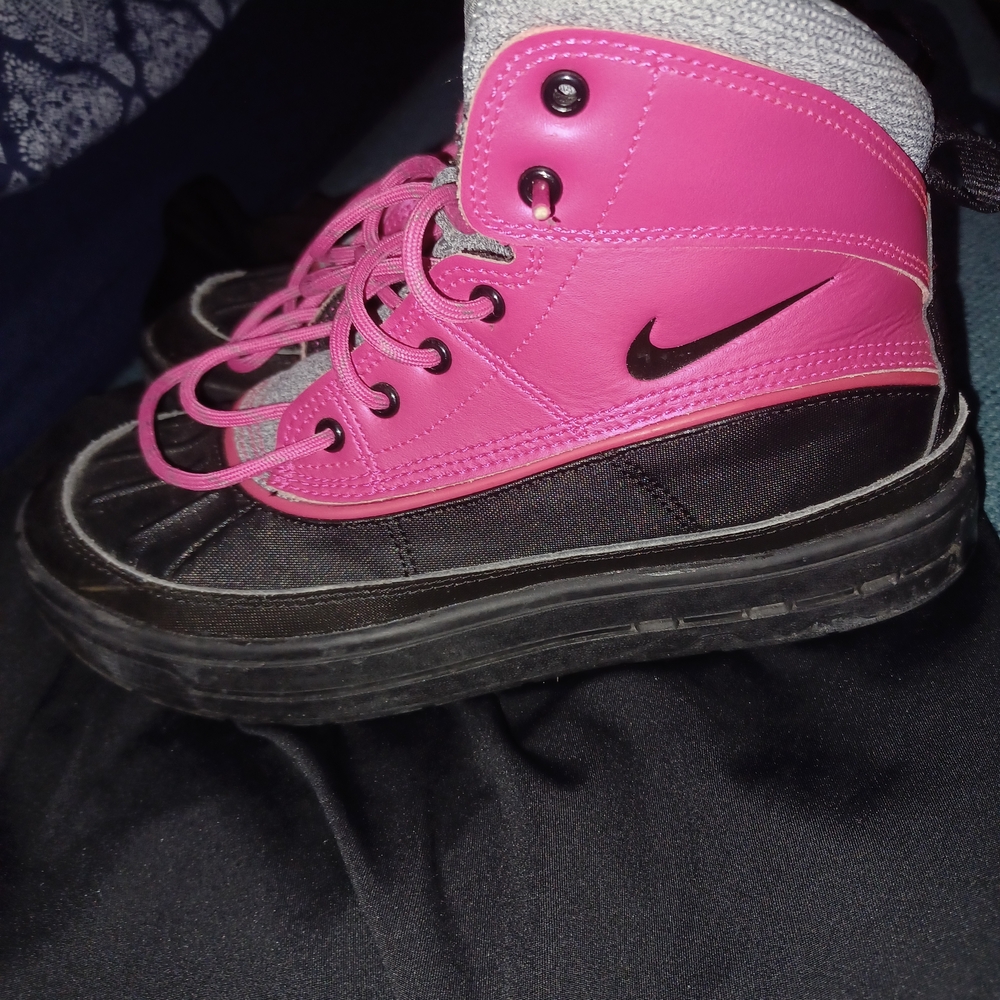Nike Pink and Black Boots